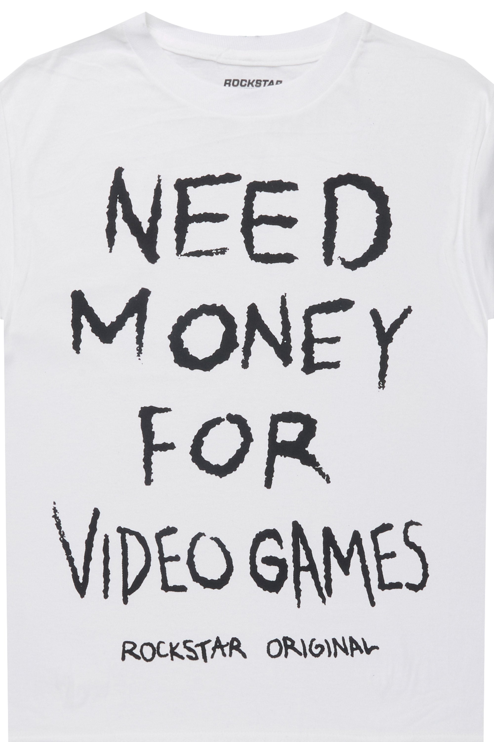 Boys M4 Video Games White/Black Graphic T-Shirt