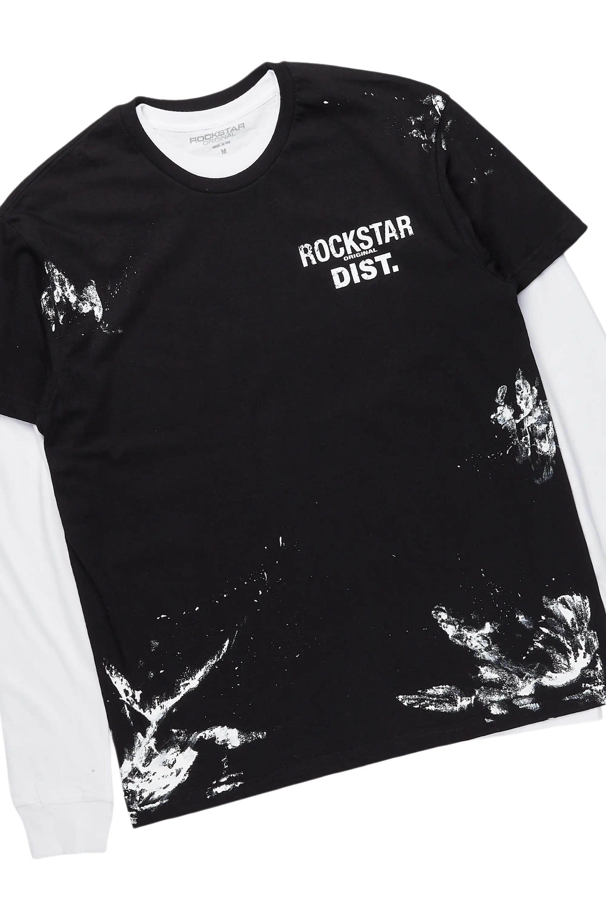 Allard Black/White Double Layer T-Shirt/Baggy Pant Set