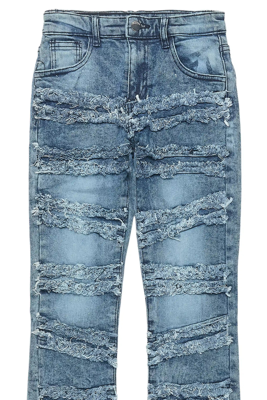 Boys Eli Blue Wash Flare Frayed Jean