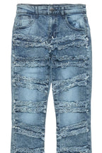 Boys Eli Blue Wash Flare Frayed Jean