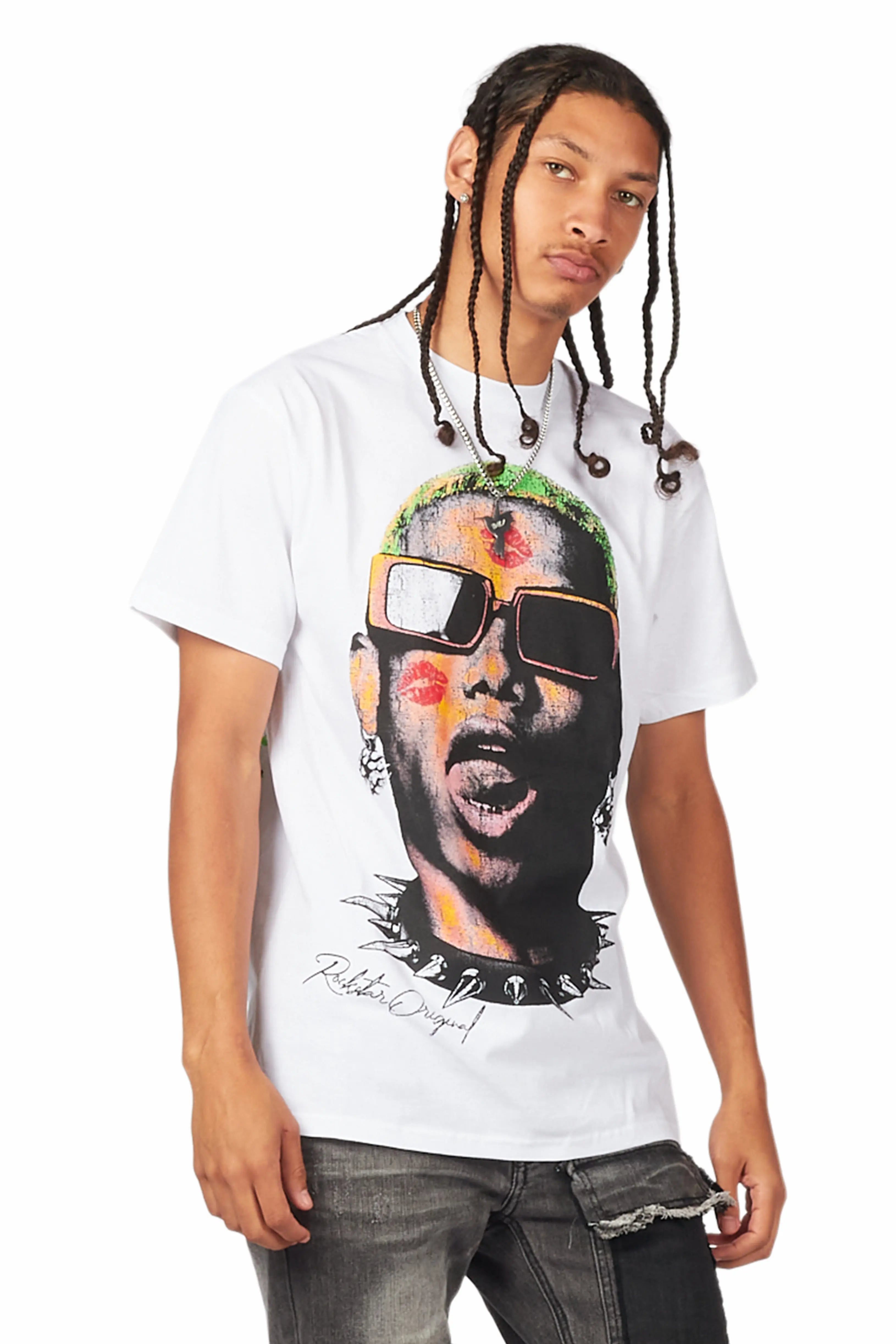 Machine Gun White Graphic T-Shirt