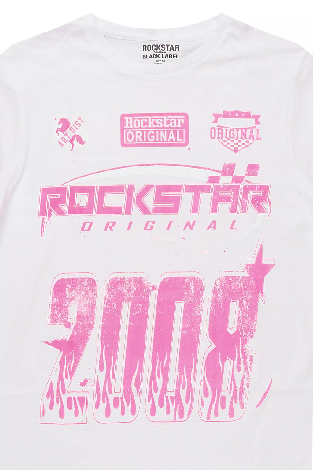 Girls Esha White/Pink Graphic T-Shirt