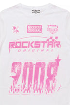 Girls Esha White/Pink Graphic T-Shirt