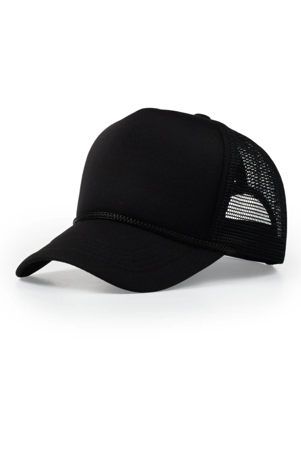 Womens Black Basic Trucker Hat