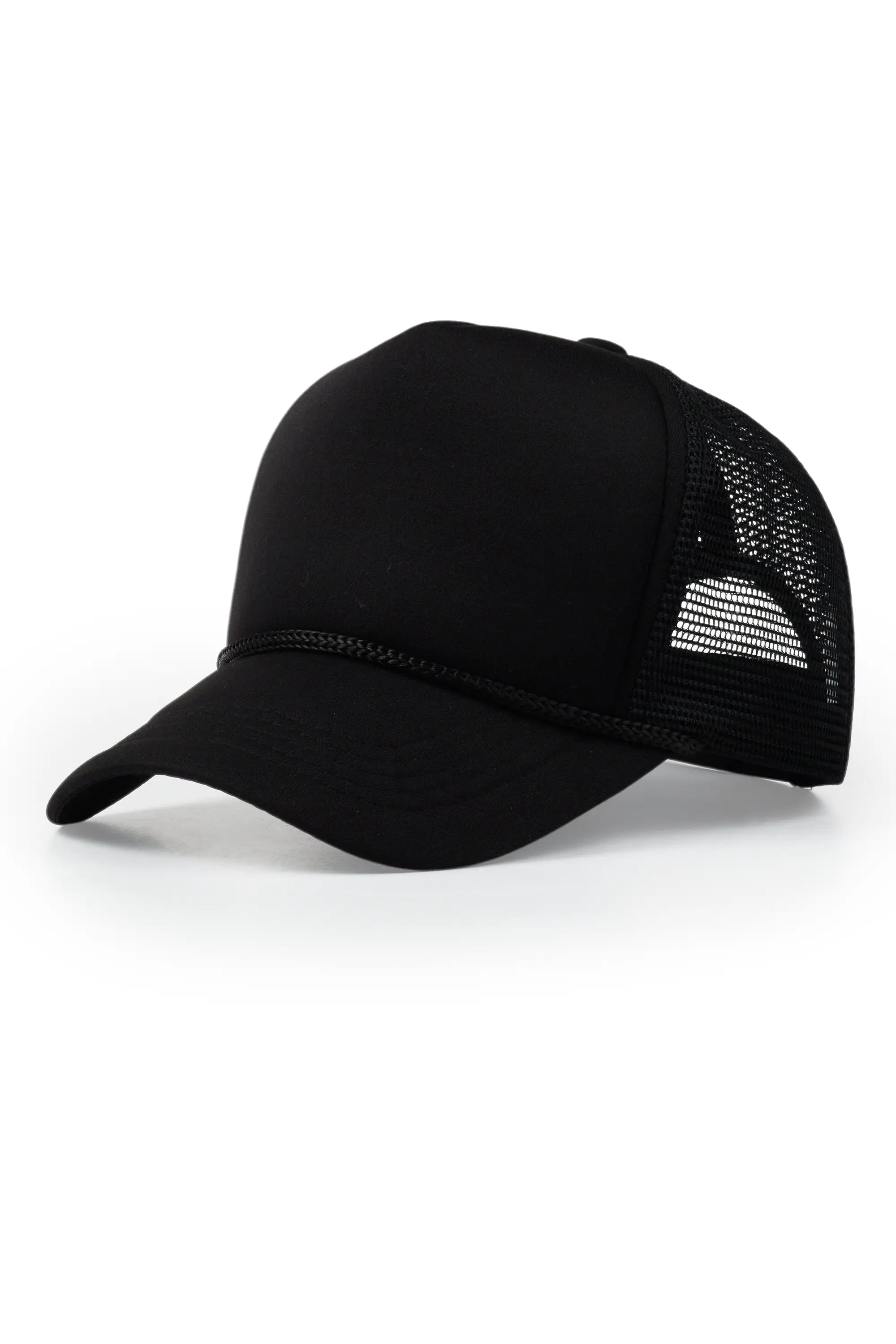 Womens Black Basic Trucker Hat