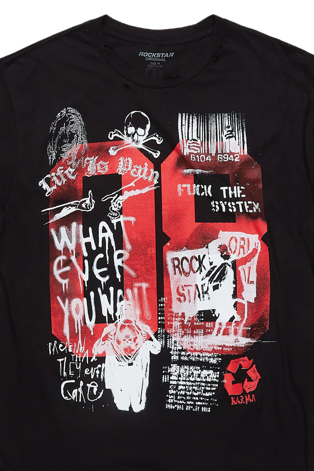 Grill Black/White Graphic Oversized T-Shirt