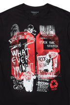 Grill Black/White Graphic Oversized T-Shirt