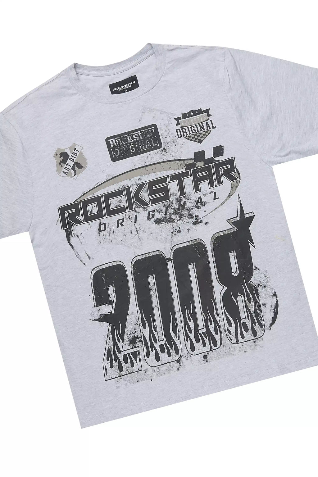 Amos Heather Grey Graphic T-Shirt/Stacked Flare Jean Bundle