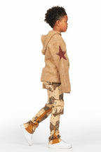 Boys States Brown Mohair/Stacked Flare Jean Set
