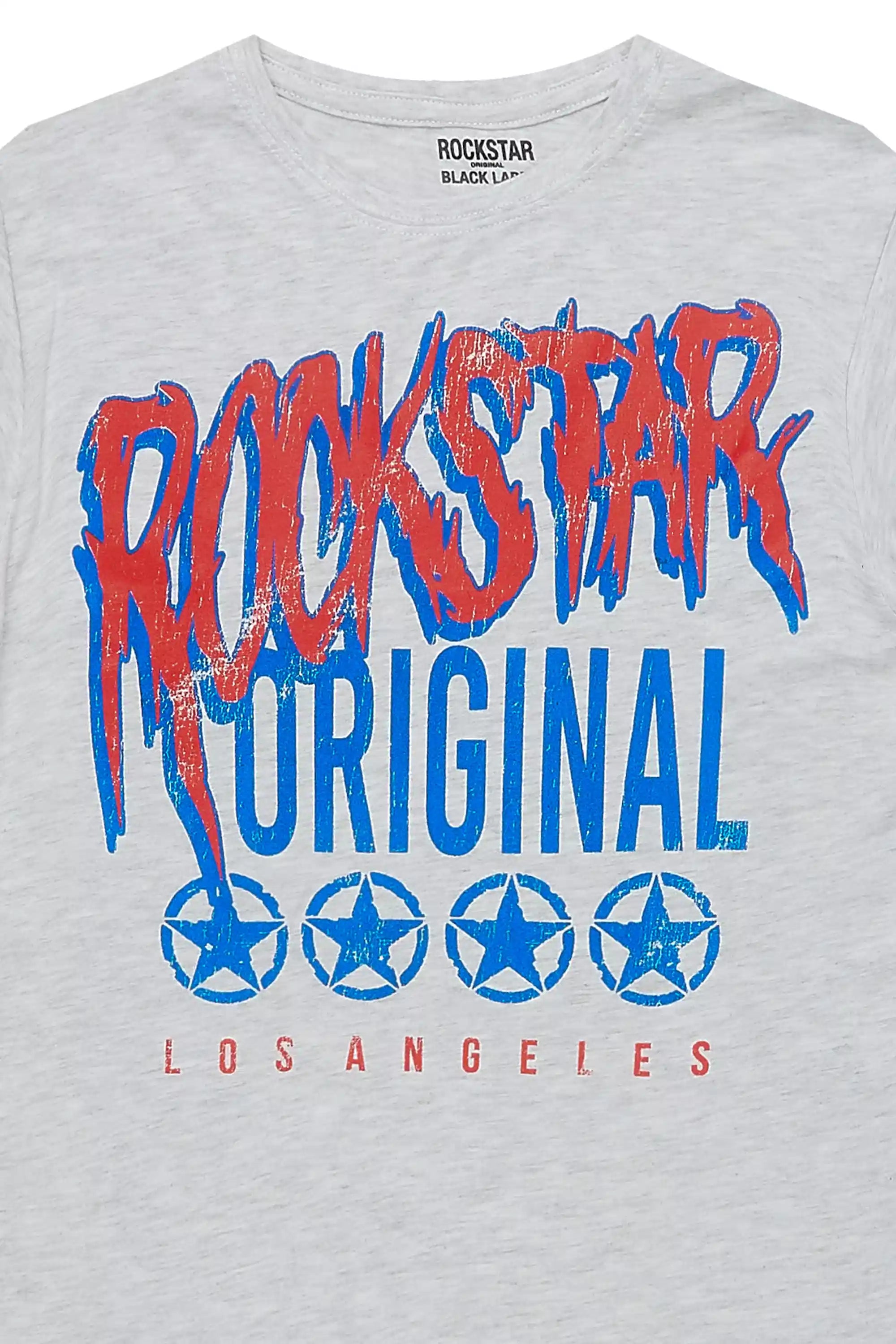 Boys Wizzurd Heather Grey/Red Graphic T-Shirt