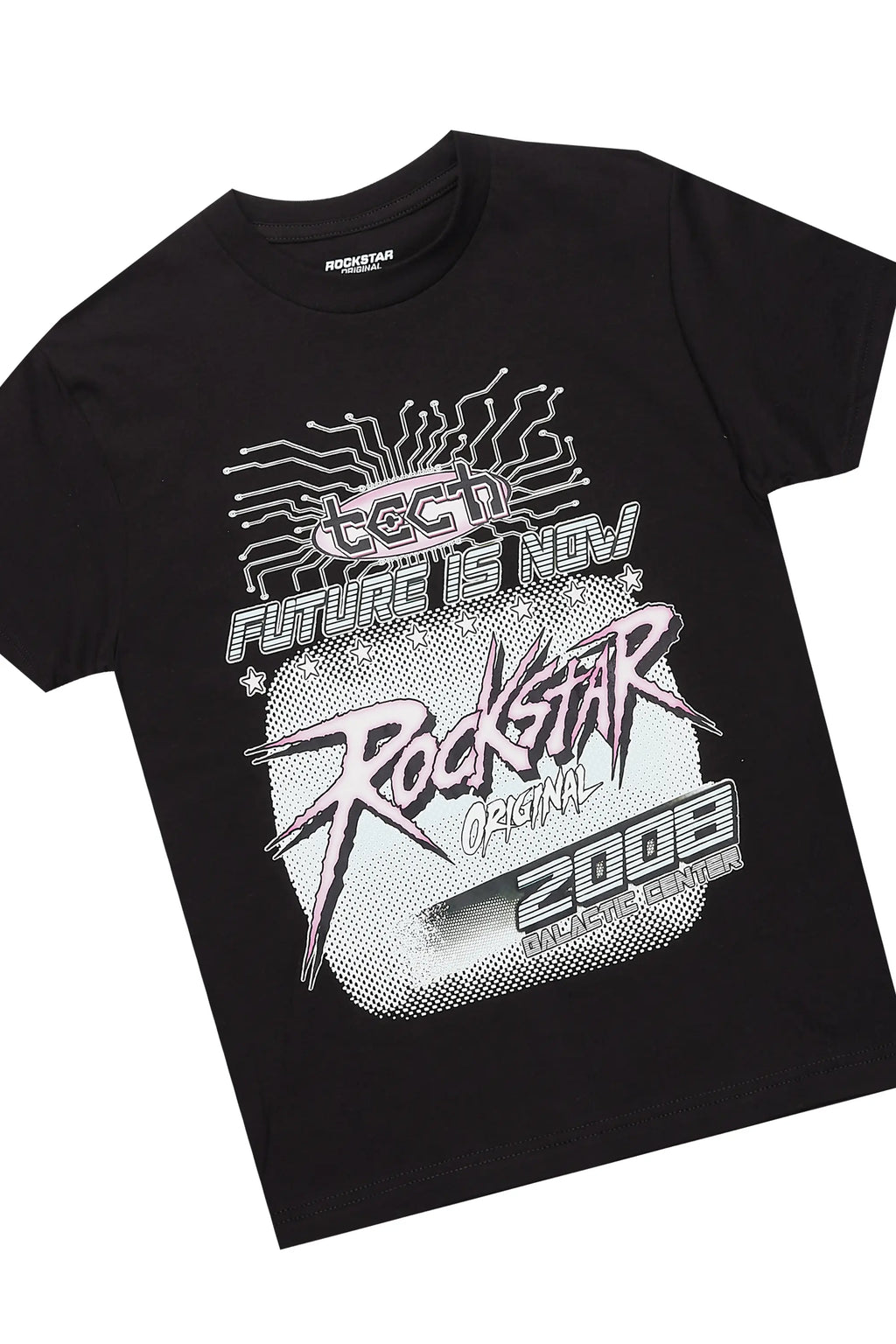 Boys Racer Black/Purple T-Shirt/Stacked Flare Pant Set