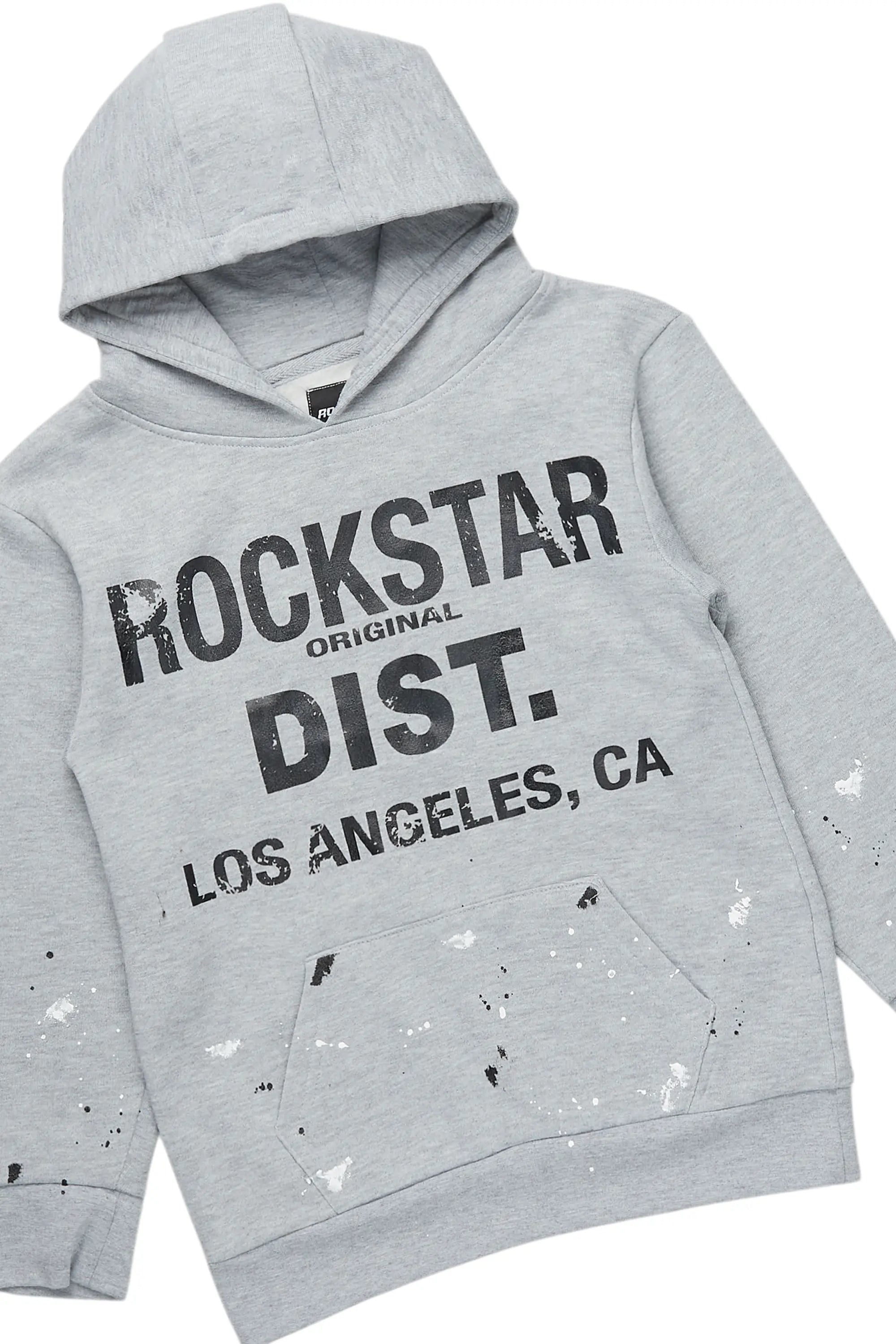 Boys Scottie Grey/Heather Grey Stacked Baggy Track Set