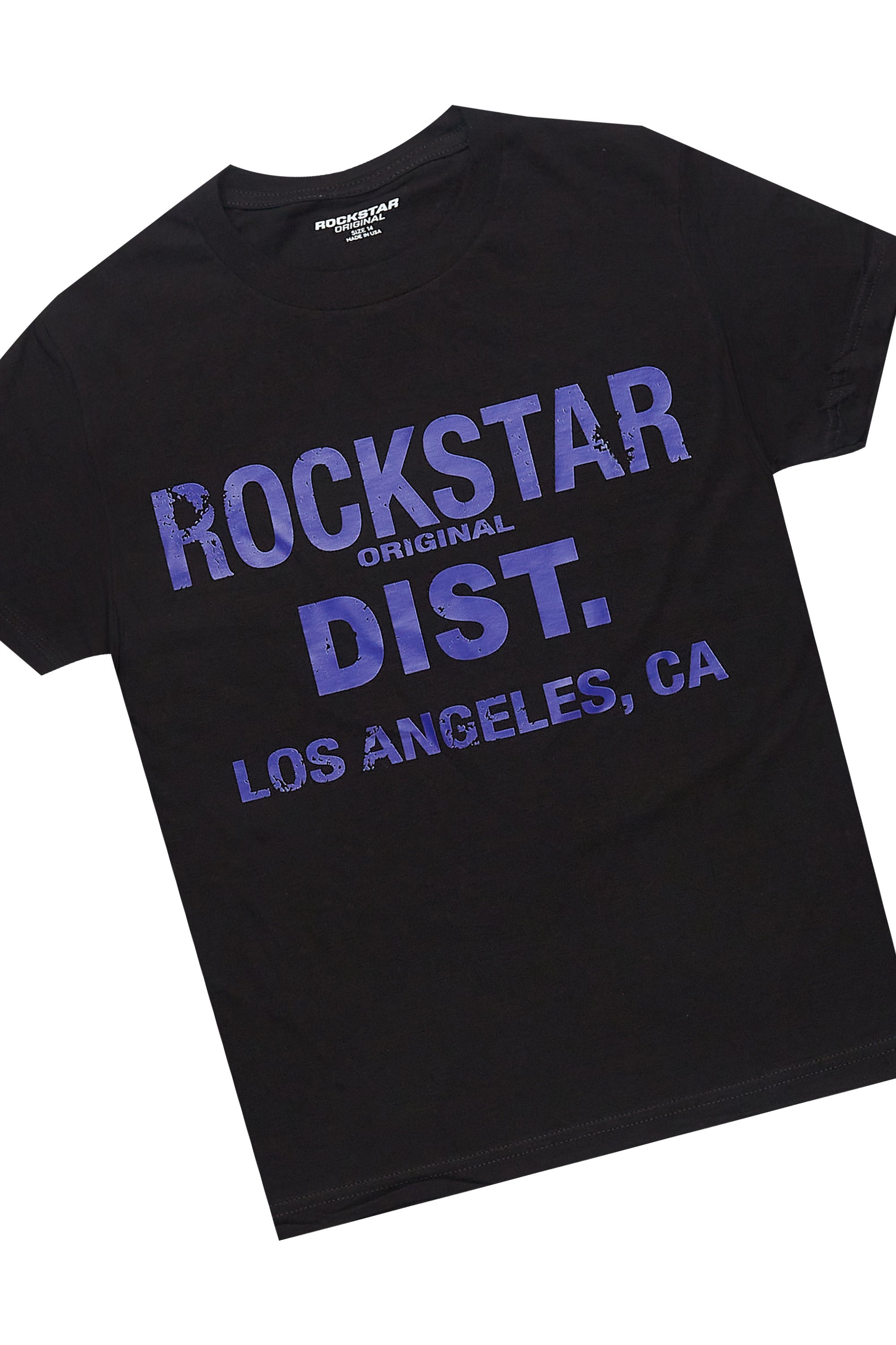 Boys Lake Black/Purple T-Shirt/Purple Short Set