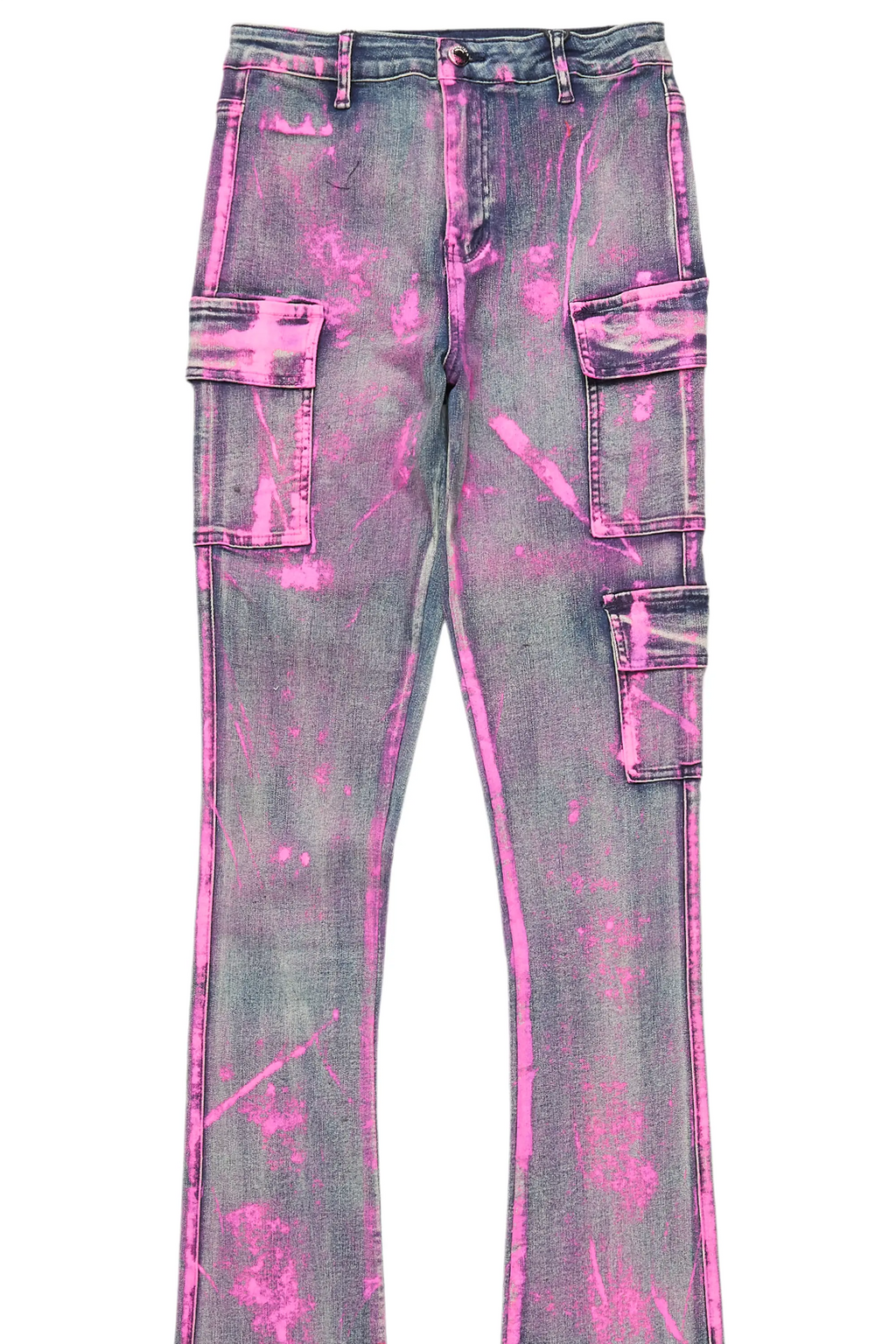 Deaisha Tinted Dark Wash Painted Super Stacked Jean