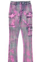 Deaisha Tinted Dark Wash Painted Super Stacked Jean