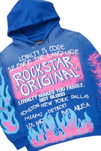 Beno Royal Blue Stacked Flare Hoodie Track Set