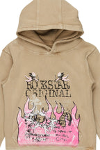 Girls Leira Vintage Beige Graphic Hoodie