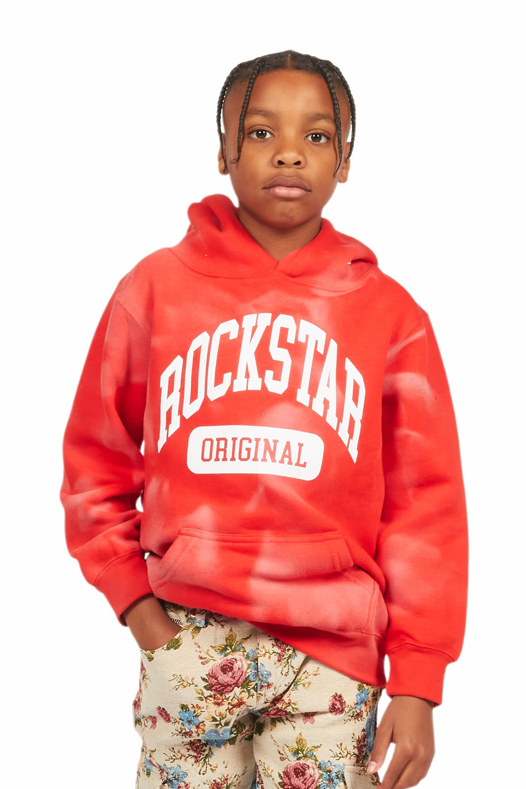 Boys Member Red Graphic Hoodie