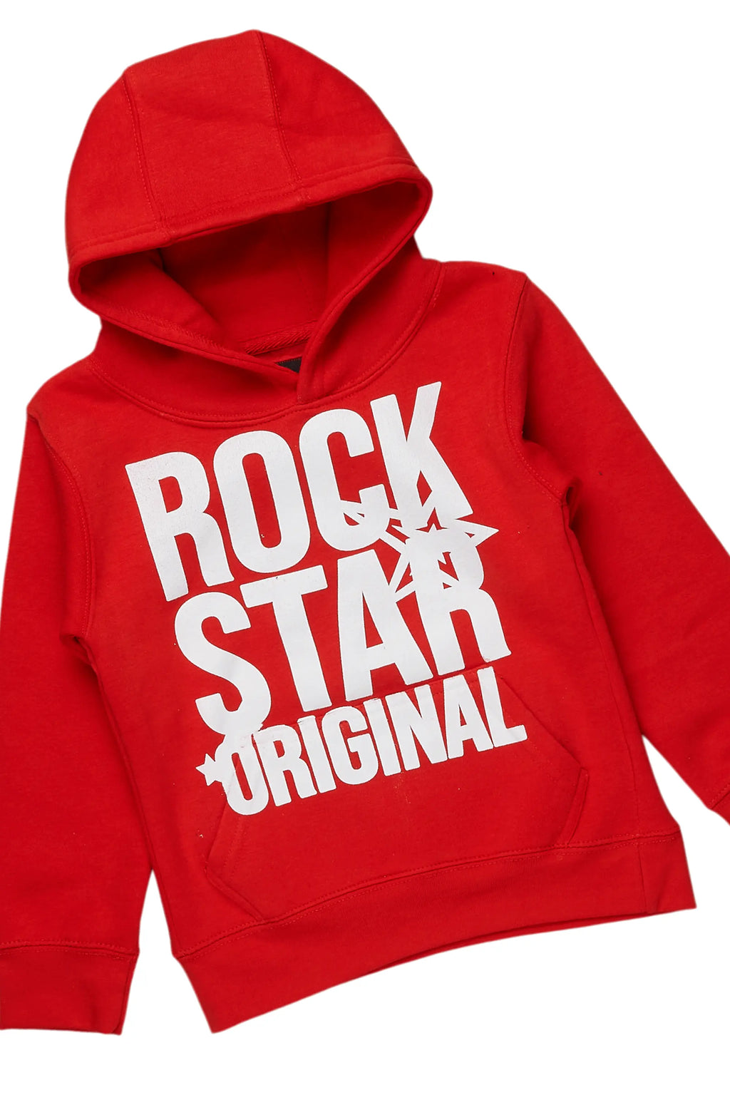 Girls Melanie Red/Blue Hoodie/Stacked Flare Jean Set
