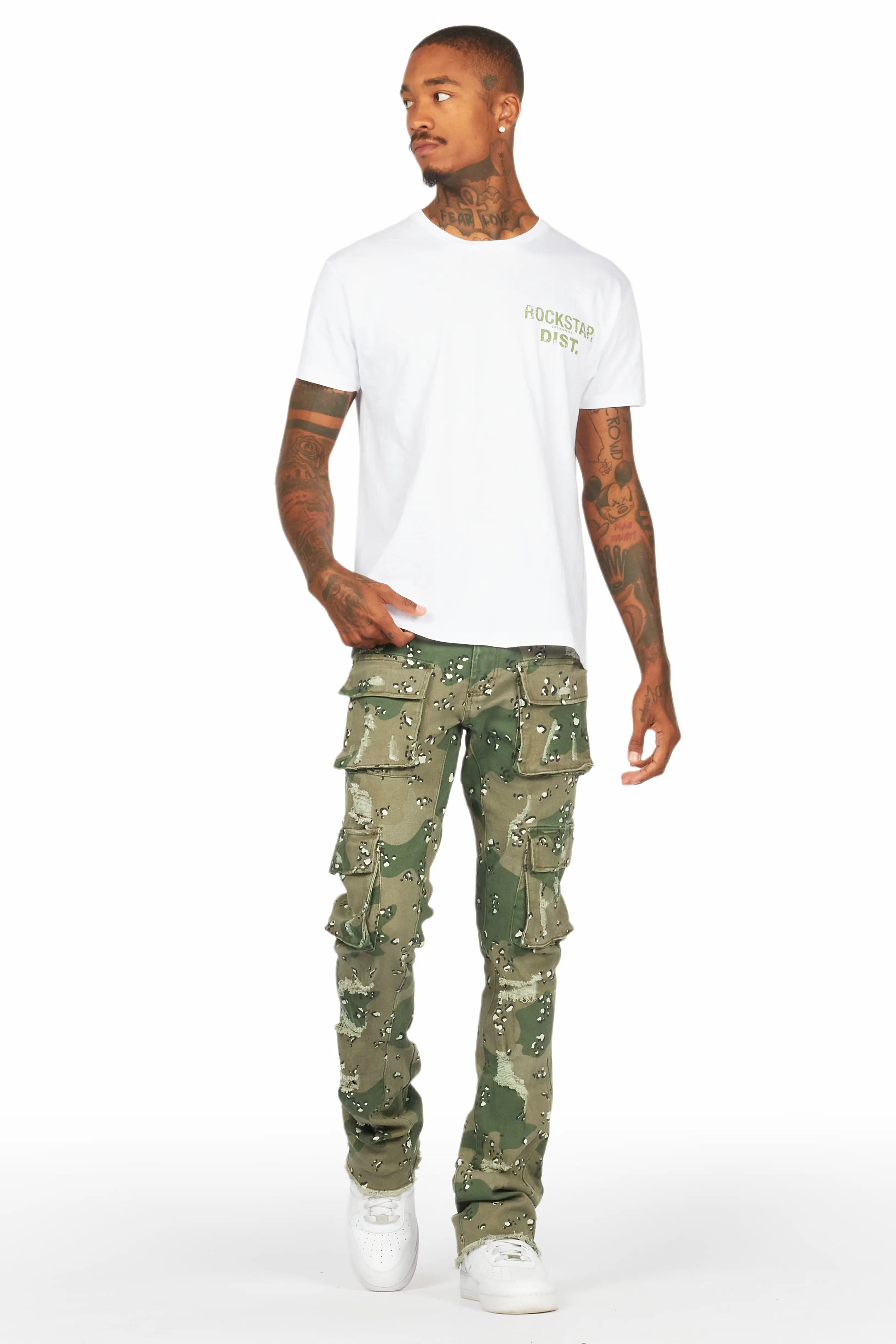 Kade Camo Stacked Flare Jean