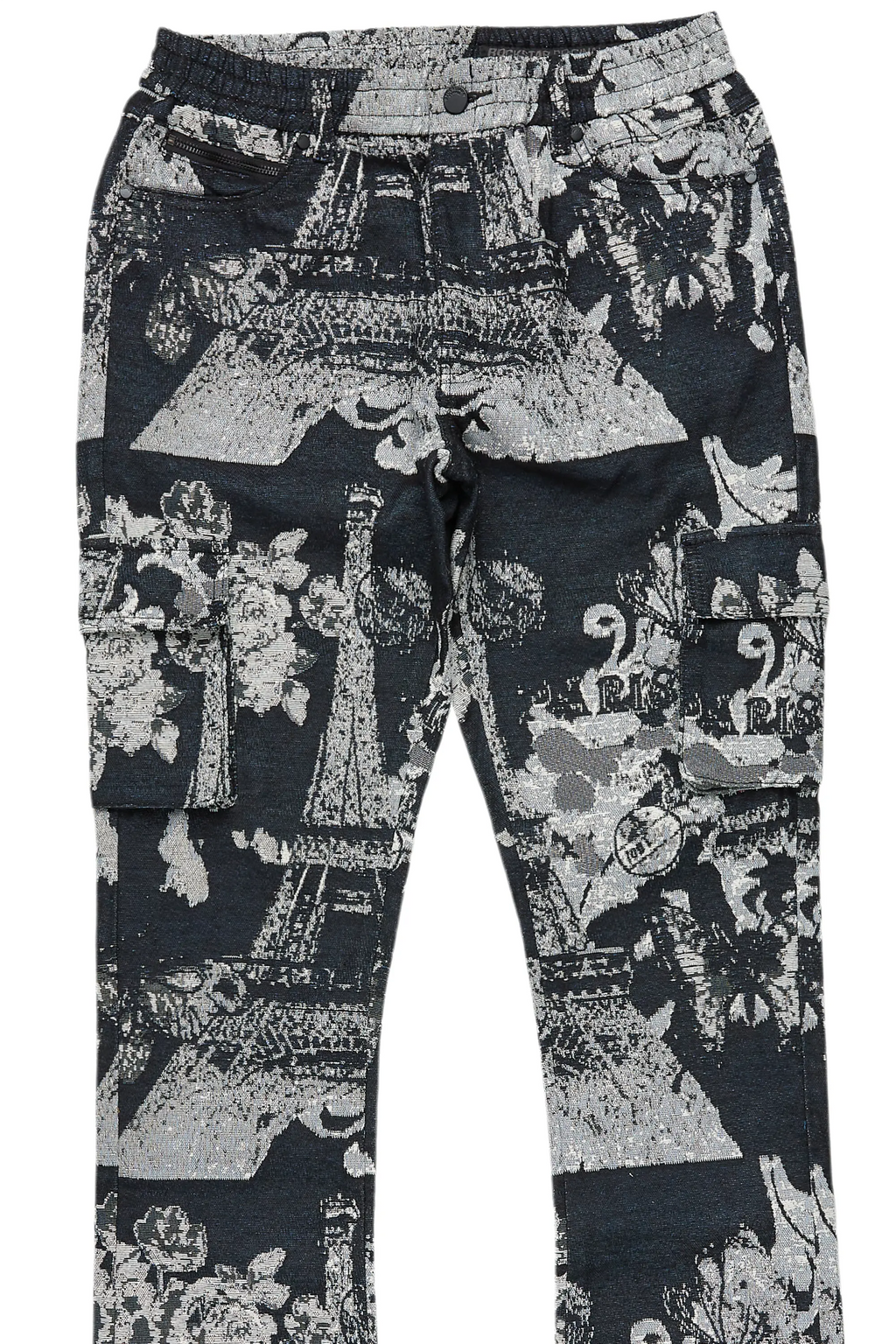 Girls Lamia Black Tapestry Stacked Flare Jean