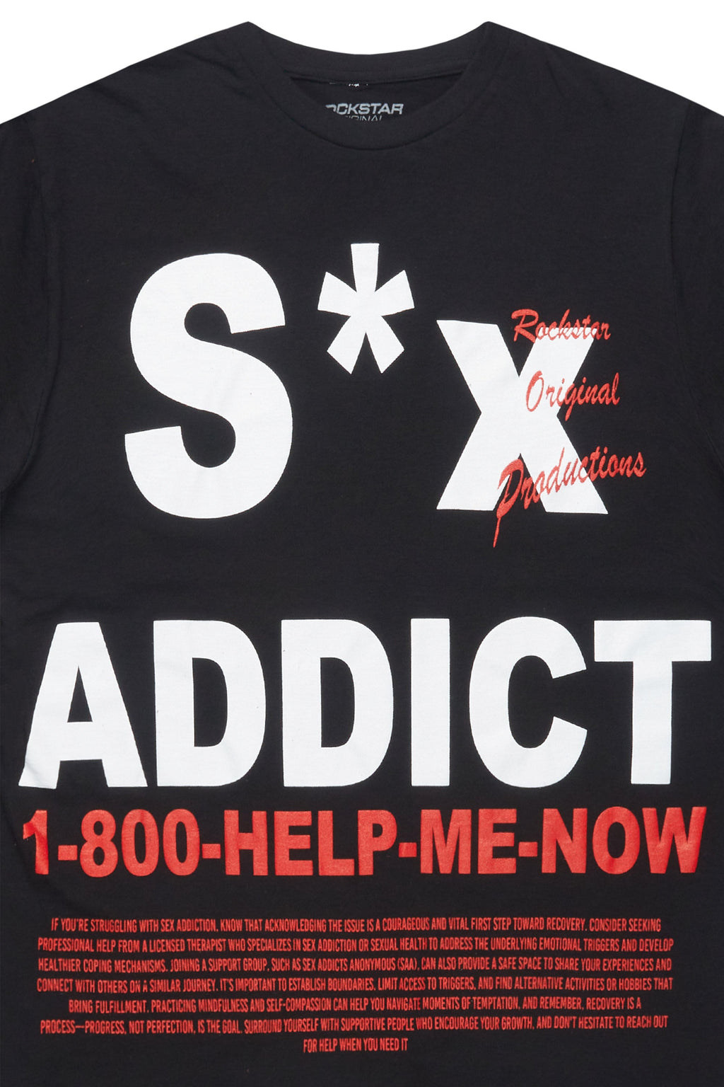 Addict Black Graphic T-Shirt