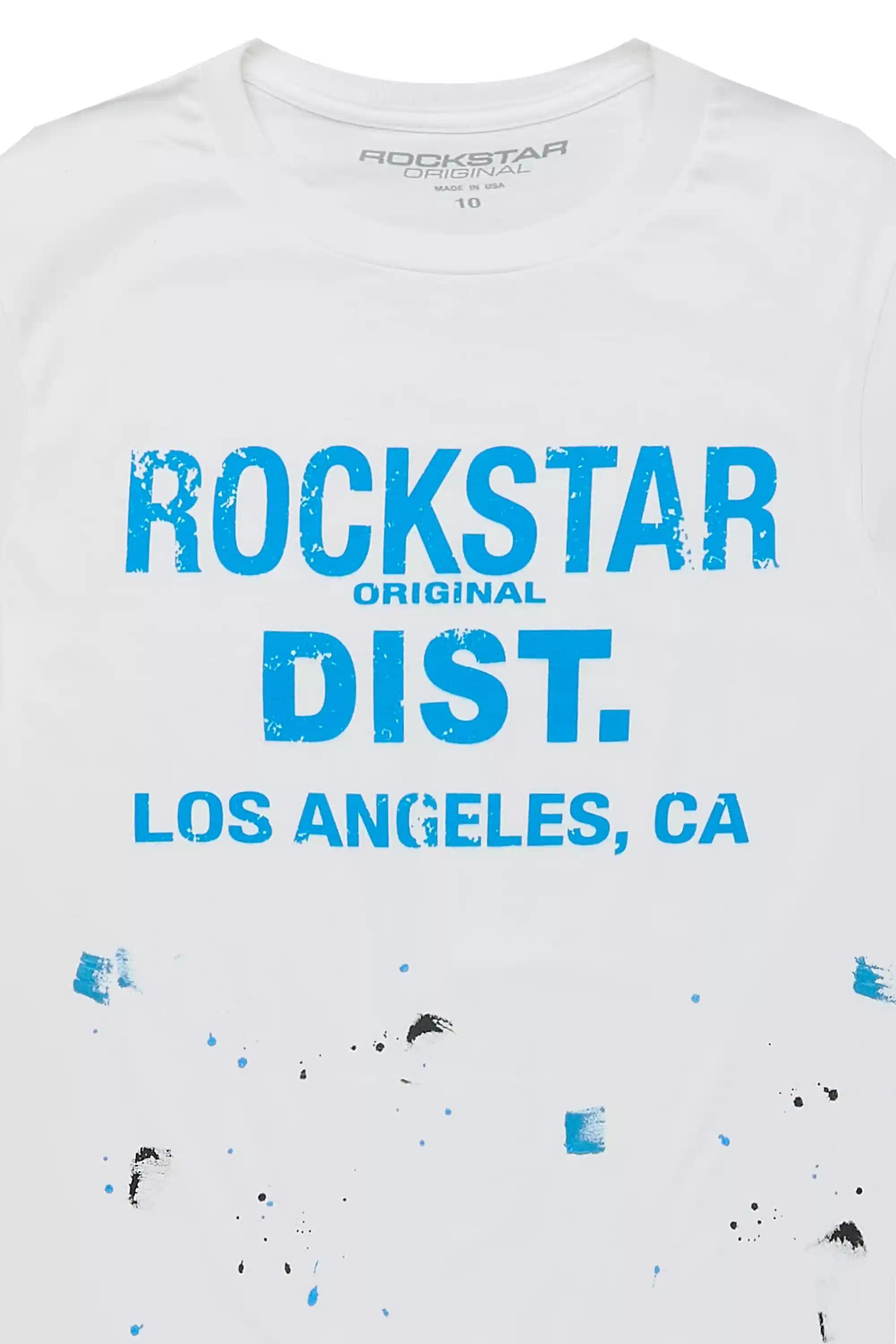 Boys Scottie White/Blue Graphic T-Shirt