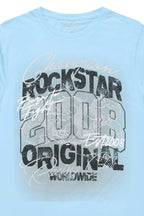 Boys Kairen Sky Blue/Black Graphic T-Shirt
