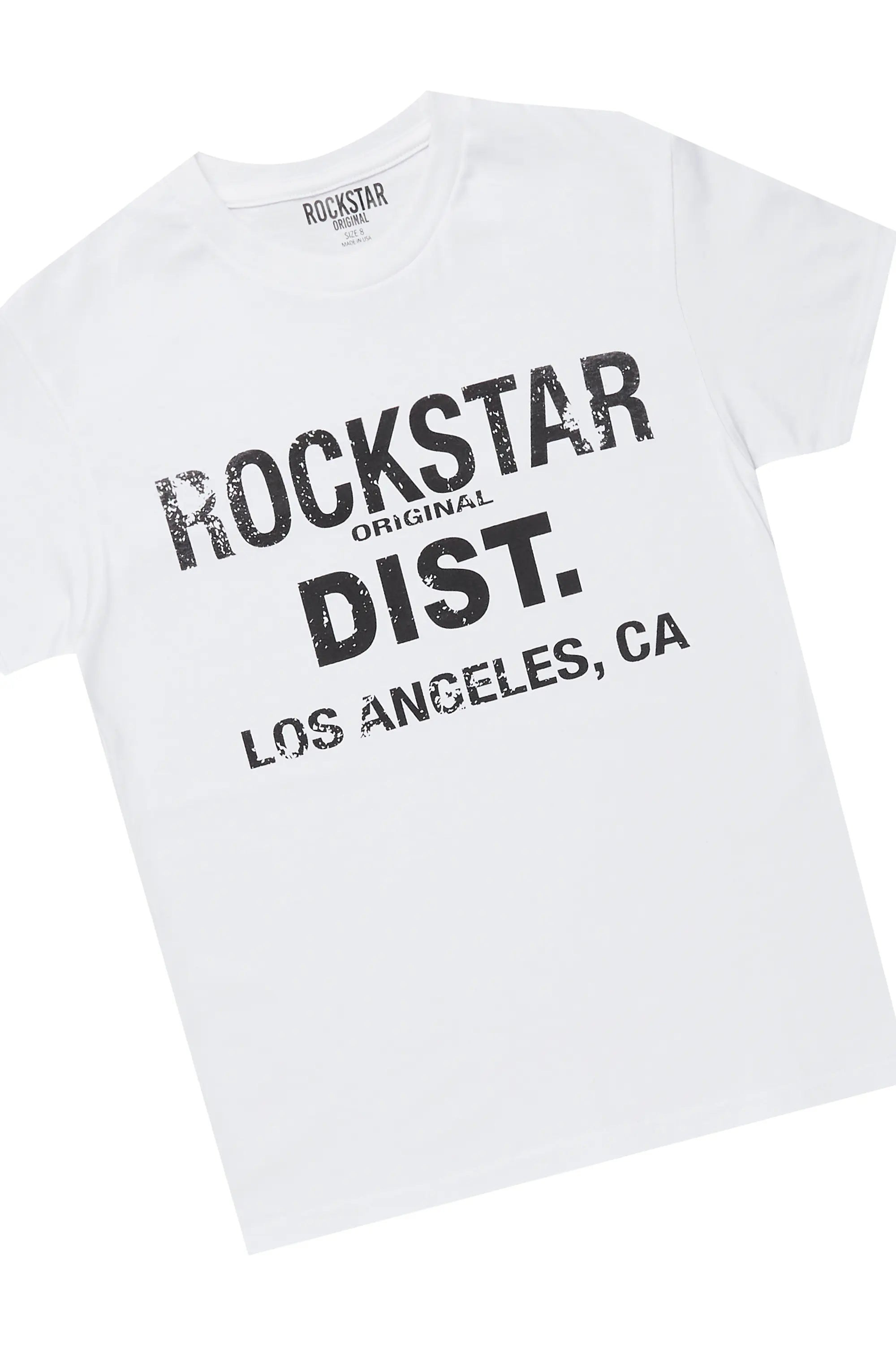 Boys Eliot Grey Camo T-Shirt/Stacked Flare Jean Set