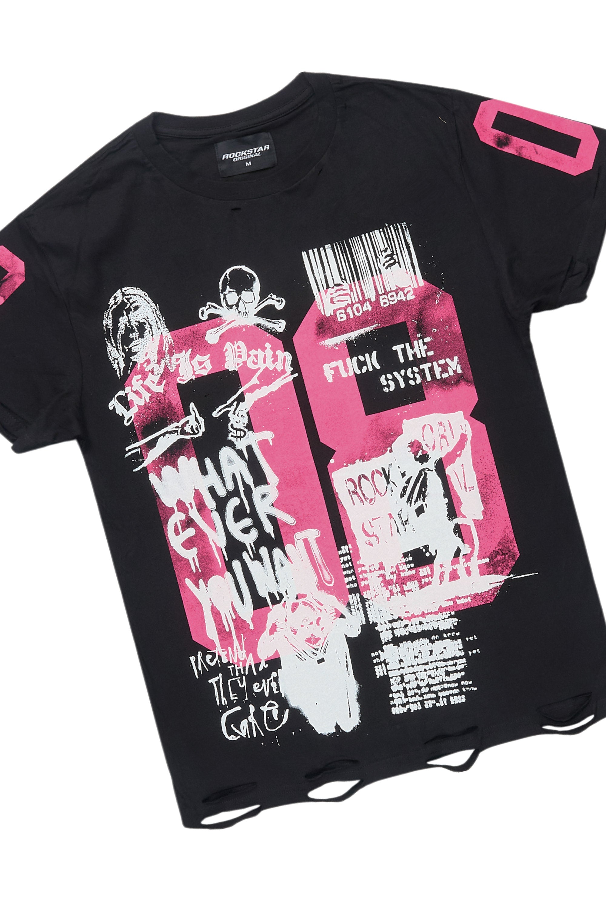 Grill Black T-Shirt/Stacked Flare Cargo Jean