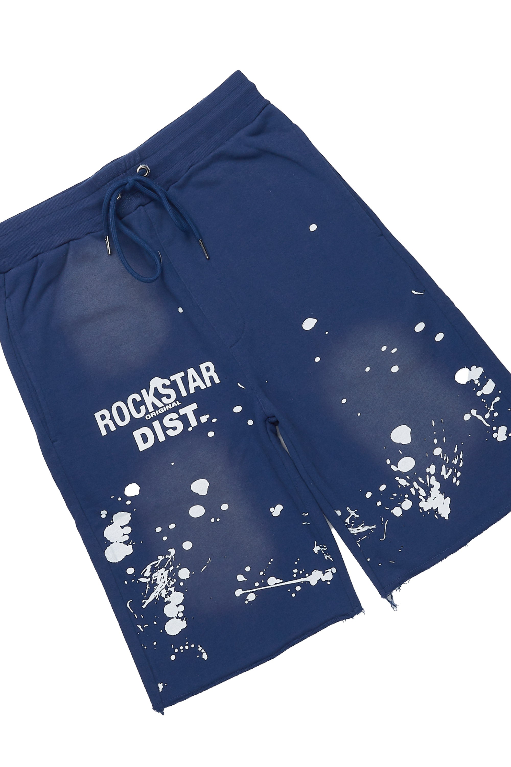 Rafix Navy Graphic T-Shirt Short Set