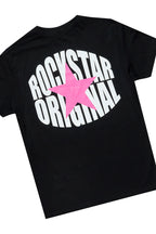 Girls Mia Black T-Shirt Super Stacked Set