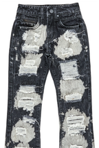 Boys Stig Black Bleach Stacked Flare Jean
