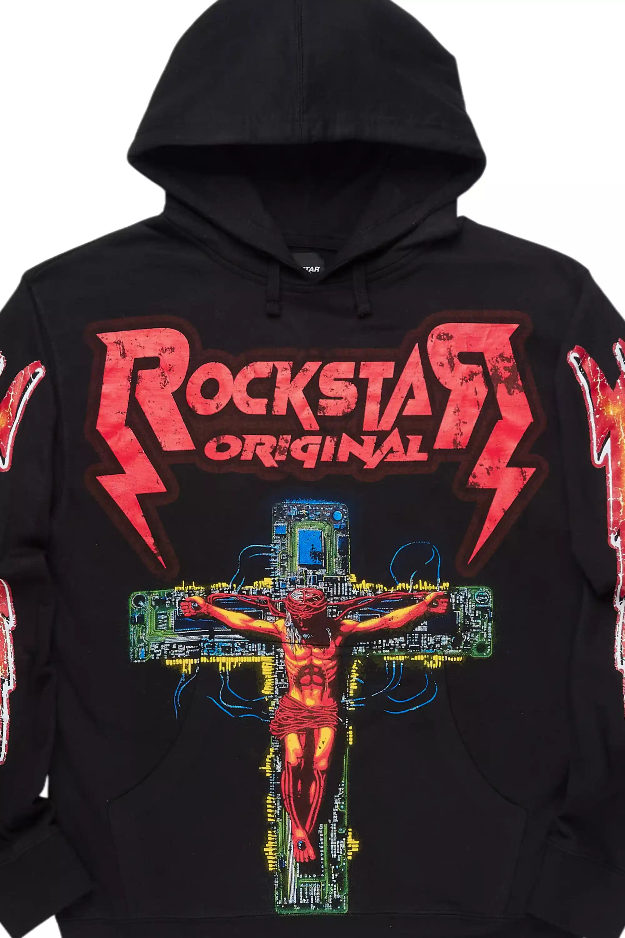Javion Black/Red Graphic Hoodie