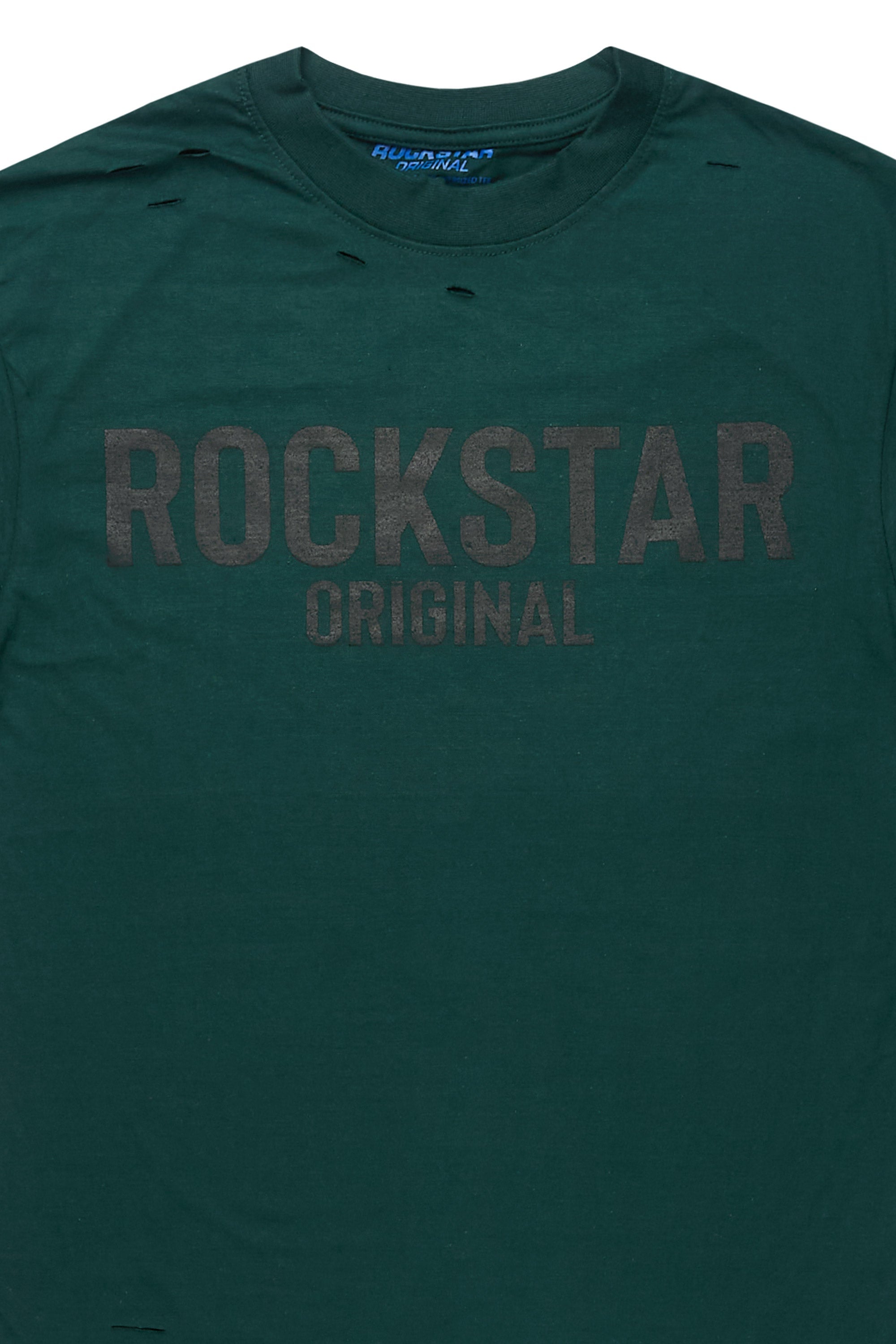 Sana 2.0 Dark Green/Black Oversized Graphic T-Shirt