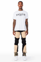 Boaz Black Patchwork Biker Jean