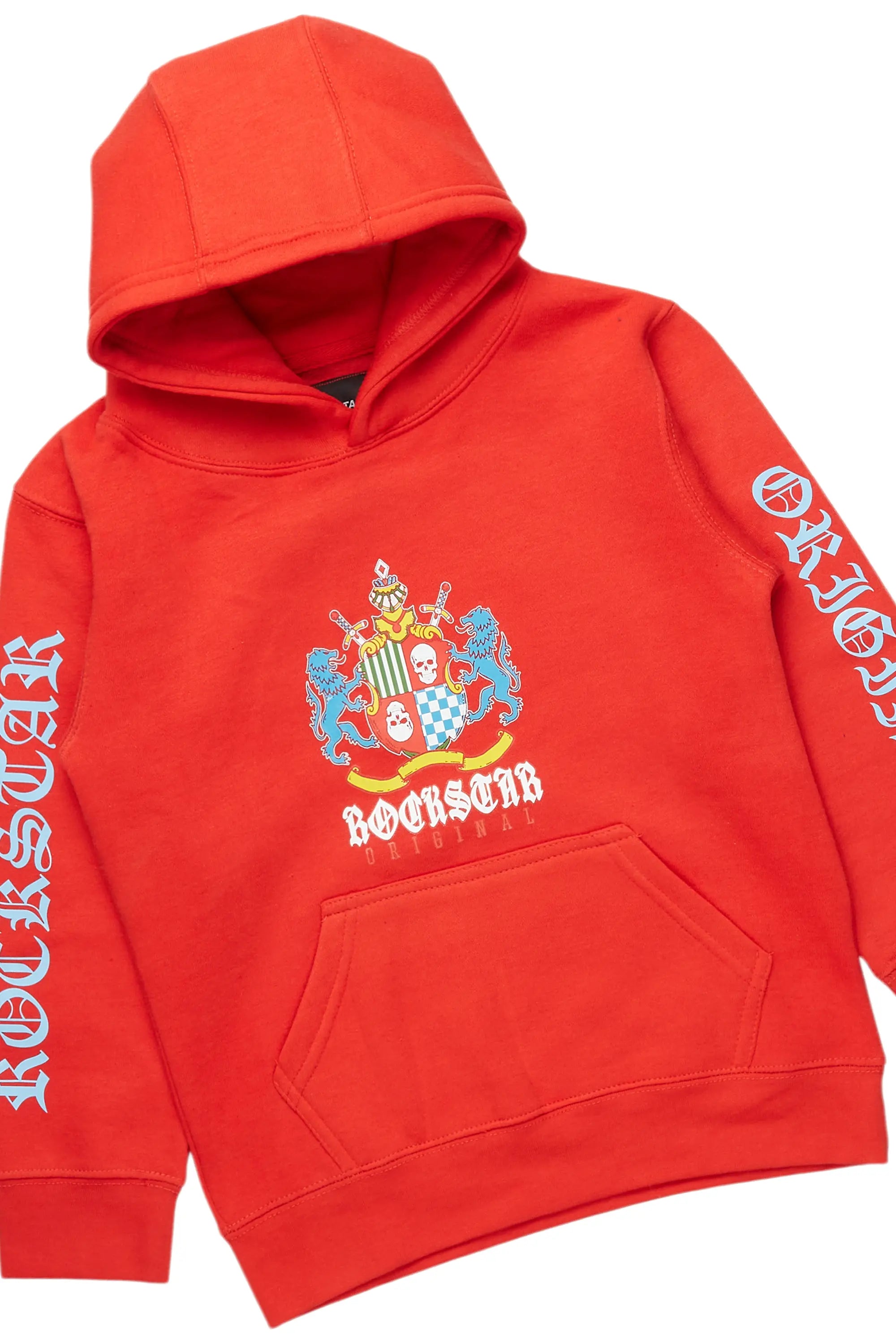 Boys Barren Red Hoodie/Stacked Flare Jean Set