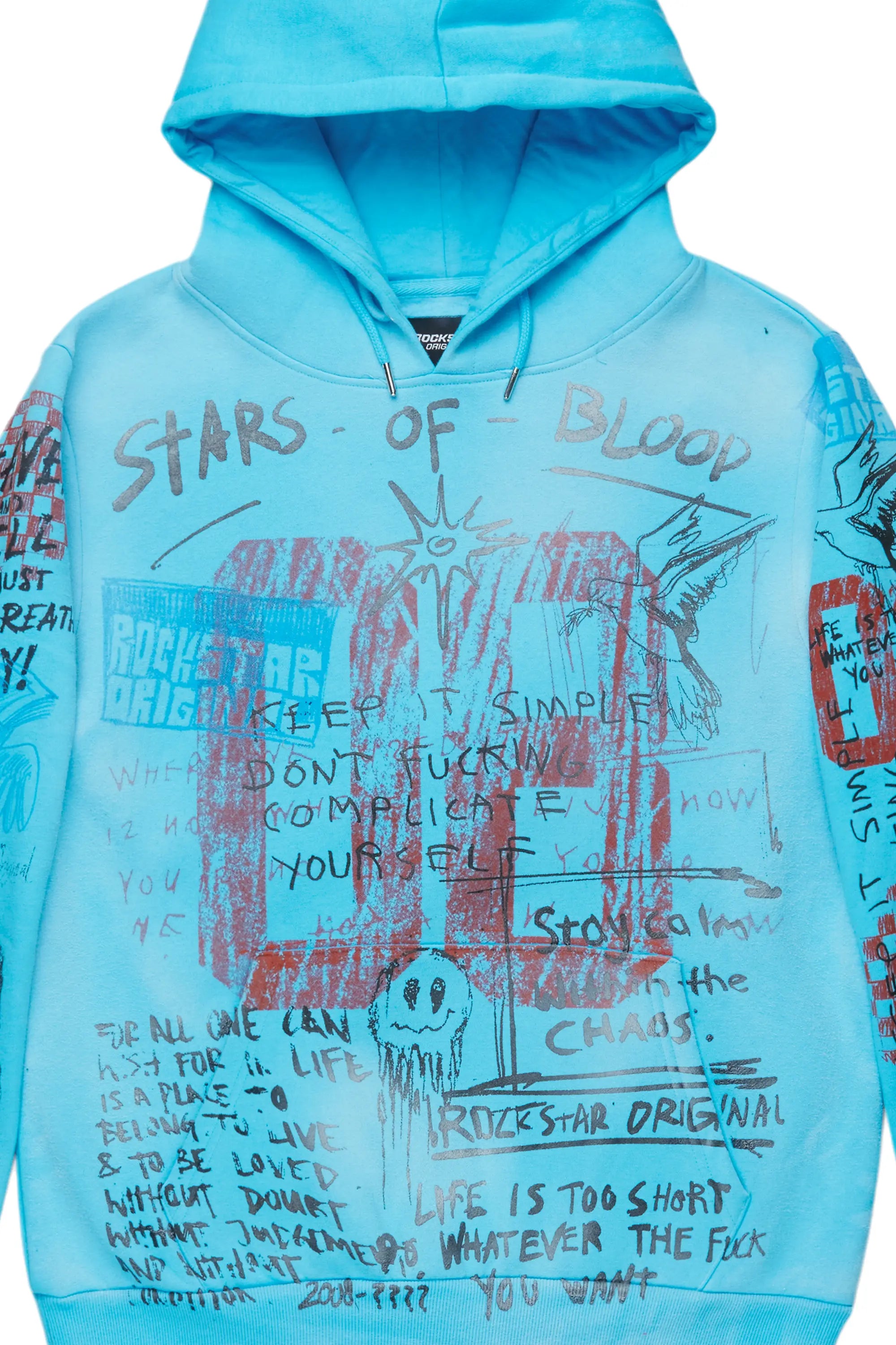 Gabin Blue Graphic Hoodie