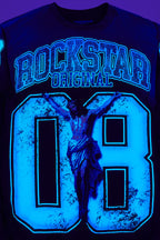 Fields Black/Blue Double Layer Long Sleeve Graphic T-Shirt