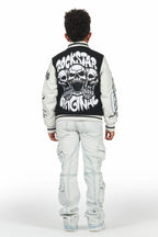 Boys Gregor Blue Stacked Flare Cargo Jean