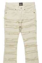 Girls Aynna Cream Stacked Flare Jean