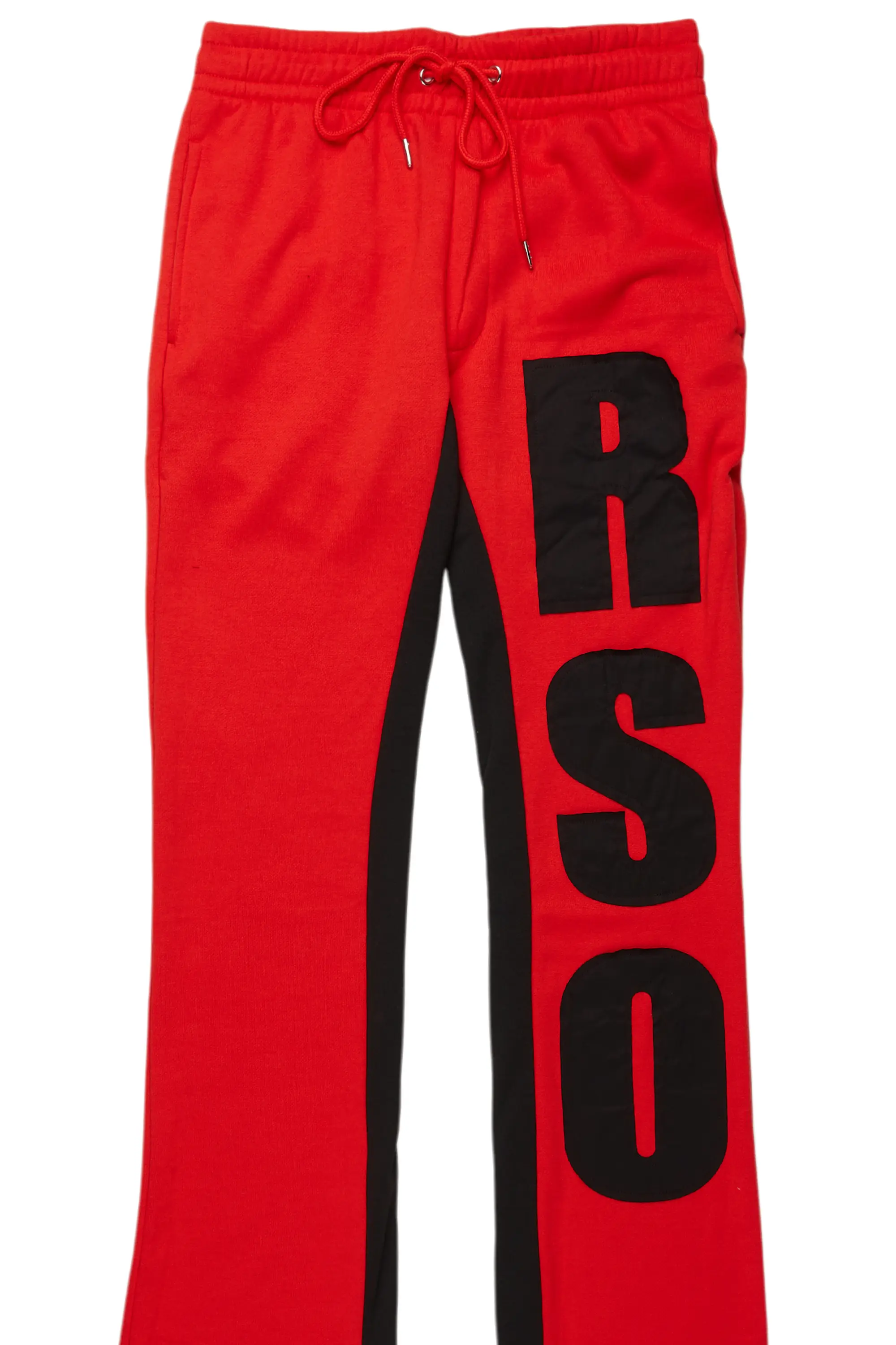 Uko Red Stacked Baggy Track Pant