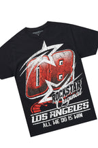 Kastell Black/Burgundy T-Shirt/Stacked Baggy Track Pant Set