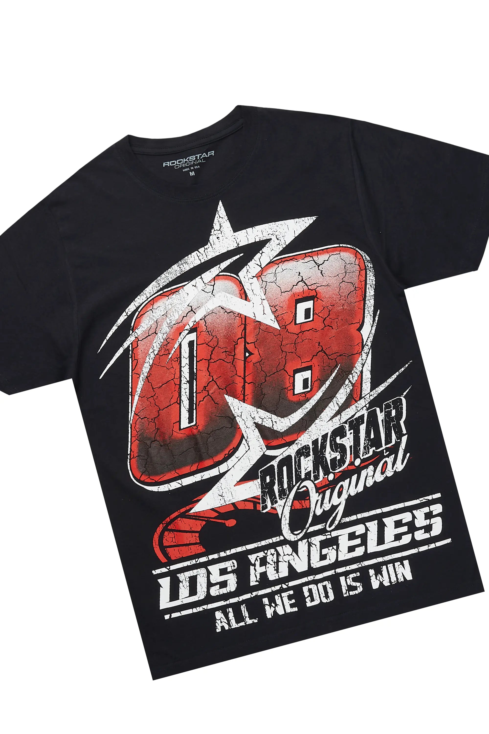 Kastell Black/Burgundy T-Shirt/Stacked Baggy Track Pant Set