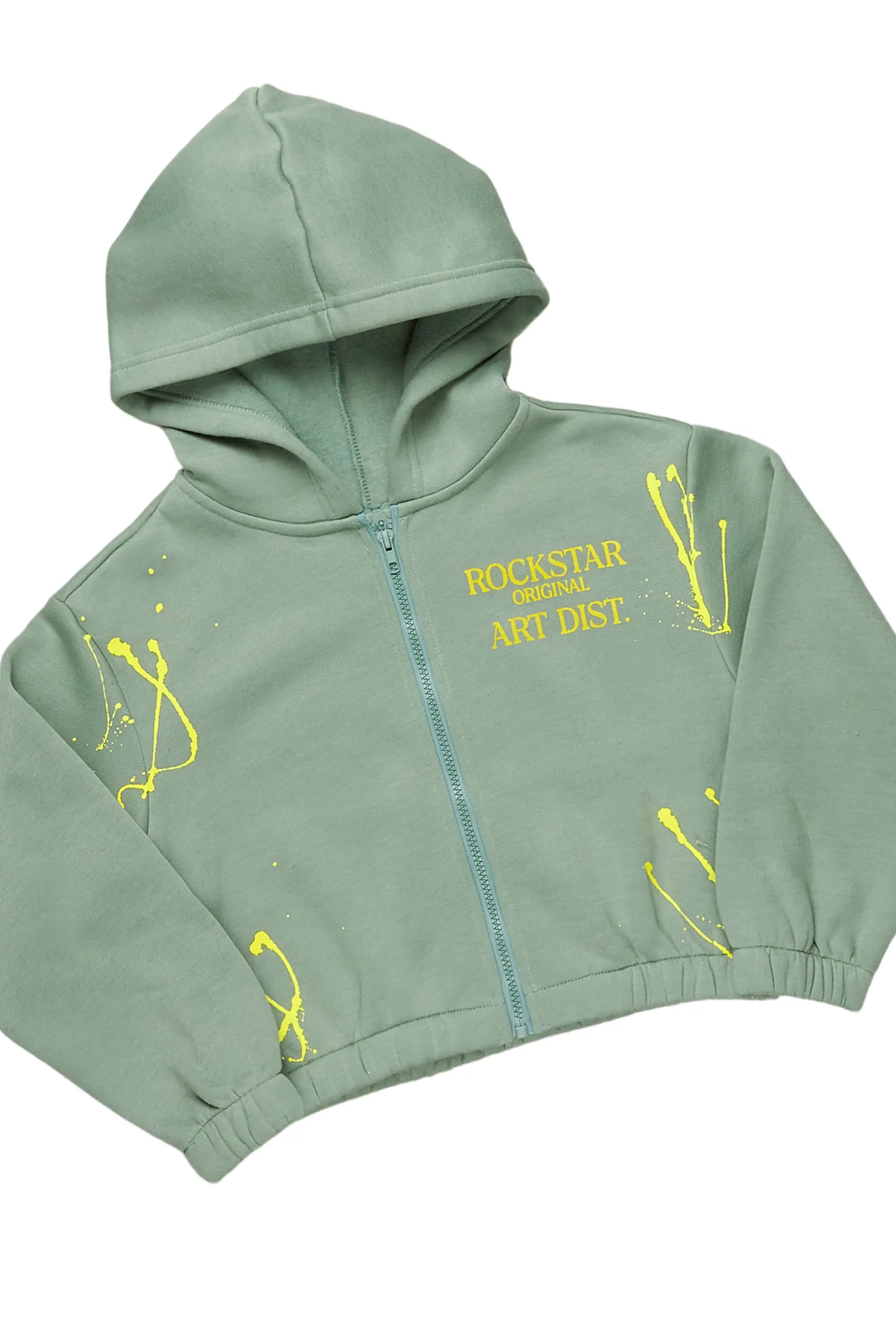 Girls Bass Sage Zip Up Hoodie Pant Set