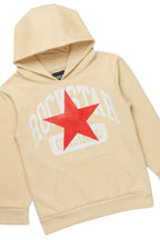 Boys States Beige Stacked Hoodie Track Set