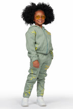 Girls Bass Sage Zip Up Hoodie Pant Set