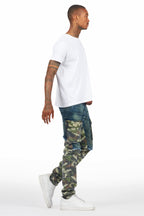 Lake White/Green T-Shirt & Denka Dark Blue Slim Jean Bundle
