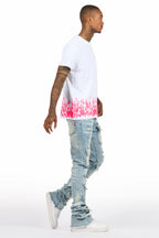 Bubble White/Pink T-Shirt/Super Stacked Flare Jean Bundle