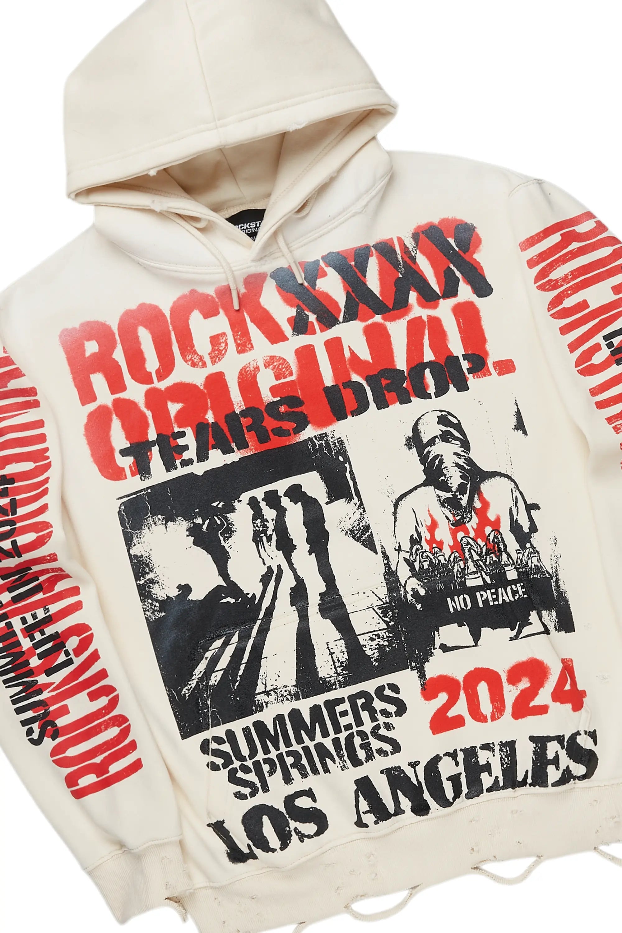 Omer Beige Hoodie/Stacked Flare Cargo Jean Bundle